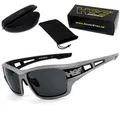 HSE - SportEyes Sportbrille 2095gm, Steinschlagbeständig durch Kunststoff-Sicherheitsglas grau