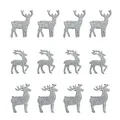 Holz Rentier Streudeko Silber Glitzer Hirsch Elch Tisch Deko Weihnachten Basteln