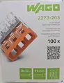 100 Stück Wago 2273-203 3-polig COMPACT-Verbindungsdosenklemme Ø 0,5-2,5 mm², 