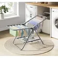 SONGMICS Wäscheständer klein, faltbare Standtrockner mit 2 Flügeln, Metall, 44 x 101 x 54 cm - Grau