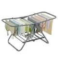 SONGMICS Wäscheständer Standtrockner, klein, faltbare, mit 2 Flügeln, platzsparend, Metall, 44 x 101 x 54 cm, Taubengrau