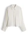 OPUS Damen Langarmbluse | Flowy Regular fließende Bluse mit feiner Twilloptik Milk, 40