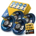 Set Fächerscheibe Ø125mm K41120 je 2 Stck. für Stahl/Edelstahl  Polieren Entr...