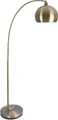 Relaxdays Stehlampe, Metall, E27 Fassung, Wohn- & Schlafzimmer, HxBxT: 180x92x35 cm, bogenförmige Standleuchte, gold