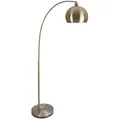Relaxdays Stehlampe, Gold, Metall, 92x180x35 cm, Lampen & Leuchten, Innenbeleuchtung, Stehlampen, Bogenlampen