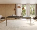 DELIFE Esstisch Escina 200x100 cm Keramik Laminam®Noir Desir Braun Gestell Aluminium
