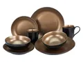 CreaTable Kombiservice Glamour Gold gold (8-tlg), 2 Personen, Steinzeug