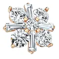 Piercingfaktor Aufsatz für Dermal Anchor Piercing Hautanker Implantat Skin Diver mit Kristall Princess Cut Rosegold
