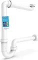 Bächlein G 1 1/4 Zoll Raumsparsiphon fürs Badezimmer - 32 mm flacher Waschbecken-Siphon - Geruchsverschluss Bad - Germany