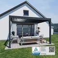 Deluxe Wand Pavillon Terrassenüberdachung Aluminium 3 x 4 M anthrazit