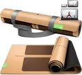 BACKLAxx® Yogamatte aus hochwertigem Kork, Gymnastikmatte 183 x 61 x 0,6 cm (Fitnessmatte aus Kork, inkl. Tragegurt & Videokurs), 4 mm stark, aus natürlichen Rohstoffen, mit Antirutschzonen