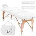 vidaXL Massageliege, Massageliege Klappbar 4 cm Polsterung 2 Nackenrollen Weiß