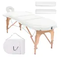vidaXL Massageliege Massageliege Klappbar 4 cm Polsterung 2 Nackenrollen Weiß