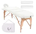 vidaXL Massageliege Massageliege Klappbar 4 cm Polsterung 2 Nackenrollen Weiß