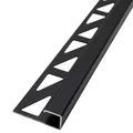 Dalsys Fliesenschiene Eckprofil Quadratprofil Aluminium (eloxiert) Schwarz 2,5m x 8mm, Fliesenprofil
