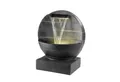 MARELIDA Gartenbrunnen Brunnen mit Wasserfall beleuchtet rund Polyresin Zierbrunnen 59cm, 21.5 cm Breite