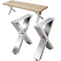 Bankgestell 2x Edelstahl 43 x 40 cm Bank Füße Bankbeine 96677 Bankkufen