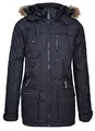 Geographical Norway Chirac Men - Parka Groß Warm Mann Herbst Winter - Wasserabweisender Mantel - Outdoor Pelz Kapuzenjacke - Windjacke - Ideales Geschenk Männer (Marine M)