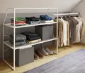 VCM Metall Kleiderschrank |offener Schrank | begehbarer |Dachschrägen Regal | Maße ca. B. 100 x H. 100 x T. 50 cm - Disal