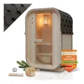 Artsauna Fasssauna Nolvik S für 1 bis 2 Personen, mit 3,6 kW Ofen & Zubehör für Garten, Cube Design
