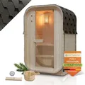 Artsauna Fasssauna Nolvik S, mit 3,6 kW Ofen & Zubehör für Garten, Cube Design