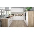 Feldmann-Wohnen Winkelküche Essen, (Vollauszug & Selbsteinzug mit Soft-Close-Funktion (HETTICH InnoTech), 289x250cm weiß / weiß Hochglanz, U-Form mit 188cm Küchenblock beige|weiß