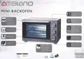 AMBIANO Mini Backofen 1200W Pizza Umluft Miniofen Ofen Garraumvolumen 15 L Timer