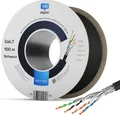 hb-digital CAT 7 Außen Verlegekabel 100m Installationskabel S/FTP PE AWG23