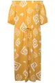 Ulla Popken Damen große Größen Übergrößen Plus Size Maxikleid, Carmen-Ausschnitt, Halbarm, Biobaumwolle wüstensand 54+ 826842624-54+
