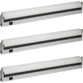 Oktaplex Aluminium Unterbauleuchte 60cm 3er Set 90 Grad Schwenkbar Neutralweiß 230V mit Schalter