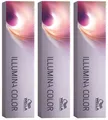 3x Wella Professionals Illumina Color Hell Lichtblond Violett Cendré 10/69 60 ml