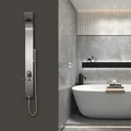 Duschpaneel Care Chrom Duschsäule Aus Gebürsteten Edelstahl 150x15 Cm - Duschset Mit 2 Verschiedene Duschfunktionen Regendusche Und Handbrause - Marwell