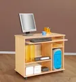 Computertisch Schreibtisch PC-Tisch auf Rollen buche