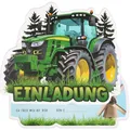 GEBETTER 12 Stück Traktor Einladungskarten zum Kindergeburtstag Geburtstag Party Einladung Einschulung für Mädchen und Jungen Geburtstagseinladungen Kinder Geburtstagsfeier Kinderparty