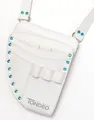 Tondeo Werkzeugtasche weiß Scherenholster Trendige weiße Werkzeugtasche mit 21 (!) türkisen Schmucksteinen