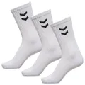 Hummel Damen Socken Crew 3er Pack Weiß Sportsocken Baumwolle Größe 36-40 Neu