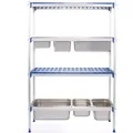 Küchenregal aus Aluminium für GN1/1-Behälter, Breite 112 cm
