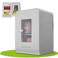 Juskys Kühlschrank 2in1 mini fridge 15 l, 41 cm hoch, 2 in 1, Kühlen und Heizen, 15 Liter, tragbar mit 12V und 230V, Front: Weiß, Energieeffizienzklasse E (März 2021)