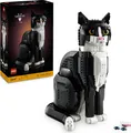 LEGO Ideas Schwarz-weiße Katze, Geschenk für erwachsene Tierfreunde, Wohn-Deko zum Sammeln 21349