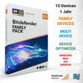 Bitdefender Family Pack 2025 15 PC Geräte Android Mac 1 Jahr VPN