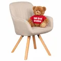 MR. DEKO Diningsessel Matera | Esszimmerstuhl mit Armlehnen | Drehbarer Polsterstuhl mit Massivholzbeinen | Bürostuhl und Sessel | Ergonomischer Stuhl Esszimmer 84x59x61 cm | FSC®-Zertifiziert