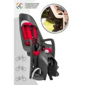 Hamax CARESS Fahrradkindersitz + Gepäckträgeradapter, Farbe: Grey / Red
