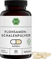 bioKontor – BIO Flohsamenschalen gemahlen Kapseln vegan 180 Stück – 4200 mg Tagesdosis – 1 Monats Vorrat – Bio Flohsamenmehl Kapseln mit Psyllium Husk & Ballaststoffen – deutsche Herstellung