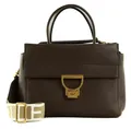 COCCINELLE Arlettis Signature Handbag Grained Leather Handtasche Fondant Brown
