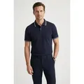 OLYMP Poloshirt Casual farbliche Kontrast-Details blau S (44/46)
