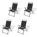 4 x Hochlehner Klappstuhl Gartenstuhl Stuhl Stühle Gartenmöbel schwarz 4er Set