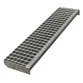 Treppenstufen Metall Stufe / Breite: 60cm Tiefe: 24cm / Maschenweite: 30x30mm / Gitterroststufen Stahl Verzinkt