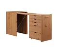 Inter-Furn Volterra Schreibtisch, kompakter Arbeitsplatz, Sekretär in Kiefer massiv honig , ausziehbar, perfekte Home Office Lösung, (BxHxT) 57-165 x 77 x 50 cm