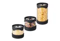 relaxdays Vorratsglas Vorratsgläser mit Deckel 3er Set, Glas, (3-tlg., 3er Set)