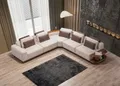 Beiges Modulsofa Designer Ecksofa L-Form Couch Wohnzimmer Möbel Neu